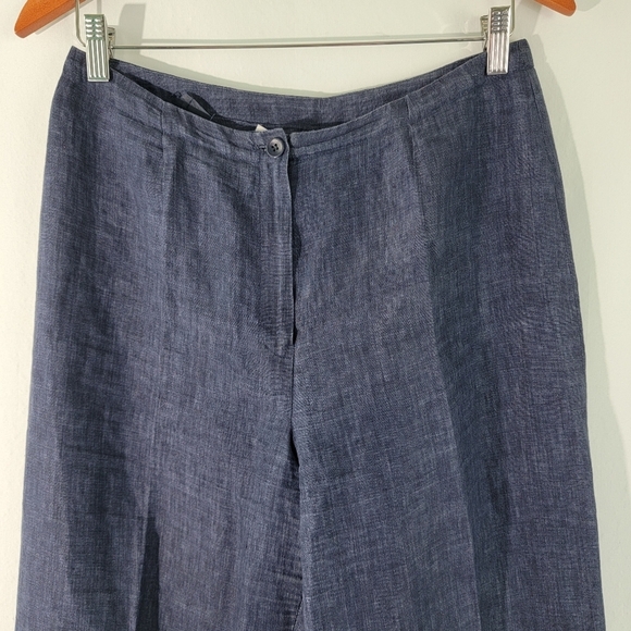 JONES NEW YORK Women Gray 100% Linen Straight Pants Sz 8 Business Casual USA - Picture 3 of 11